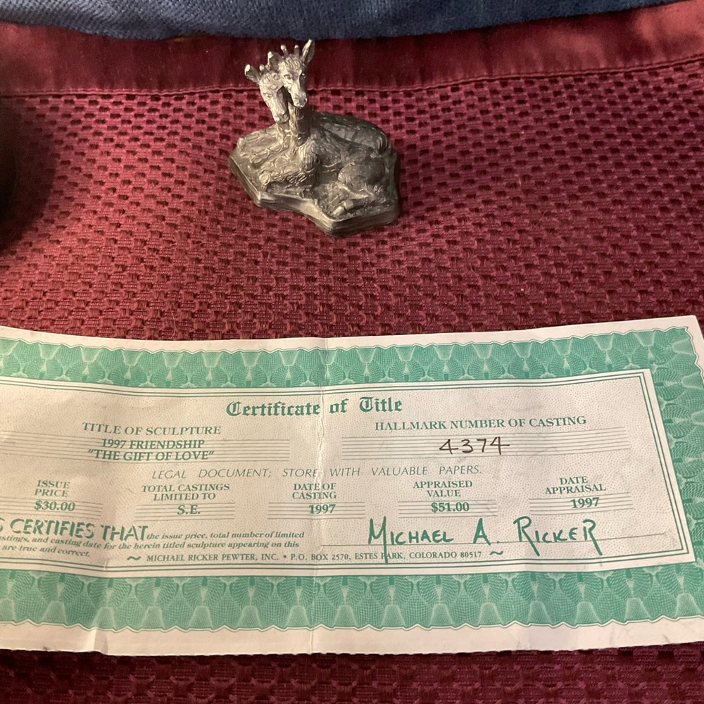Silver Sculpture of a Hoofed Animal